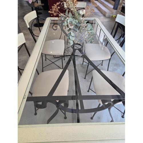 Forge Table Verre Cher En D'occasion Pas Et Rakuten Fer Sur Chaises Ou 6 mNOvnwy80